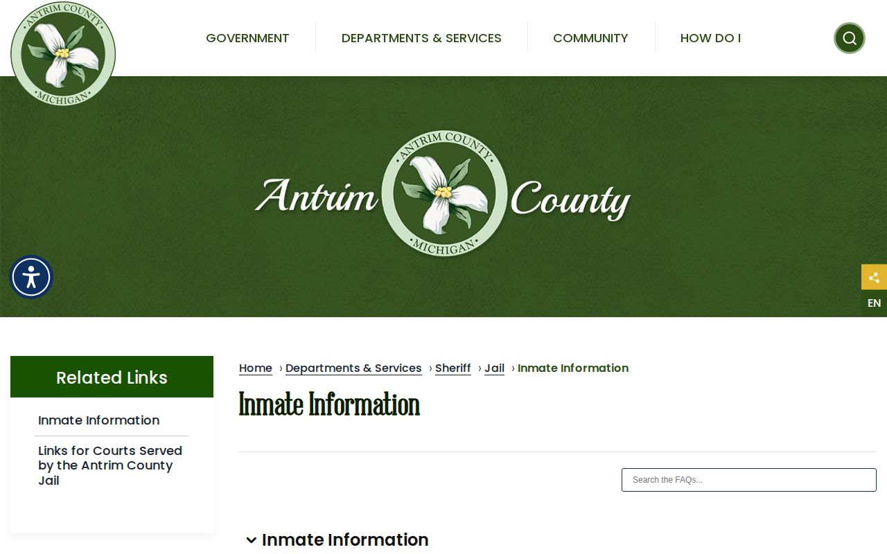 Antrim County inmate information and busted mugshot records source