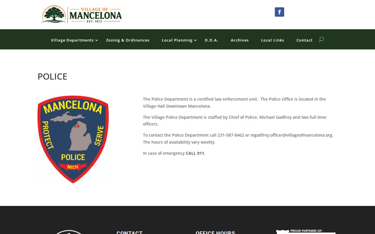 Mancelona Police Department arrest records page